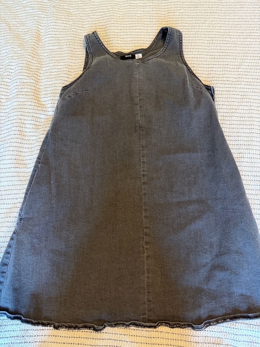 BDG Gray Denim Pinafore Dress